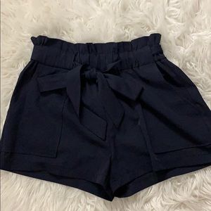 Akira Navy Blue High Wasted Shorts with Pockets